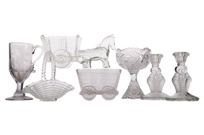 Lot 313 - A GROUP OF VICTORIAN AND LATER CLEAR PRESSED GLASS