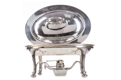 Lot 98 - A LATE VICTORIAN SILVER PLATED CHAFING DISH