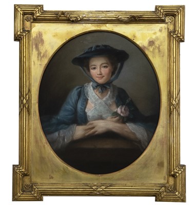 Lot 392 - PORTRAIT OF A LADY, A PASTEL IN THE MANNER OF JOHN RUSSELL
