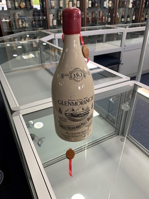 Lot 145 - GLENMORANGIE 21 YEAR OLD SESQUICENTENNIAL DECANTER WITH CRABBIE'S GREEN GINGER WINE
