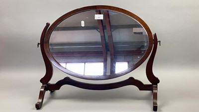 Lot 564 - AN OVAL DRESSING MIRROR AND ANOTHER MIRROR