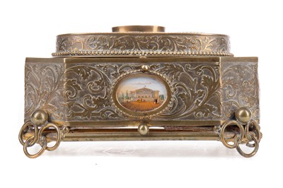 Lot 454 - A 19TH CENTURY PARCEL GILT CASKET