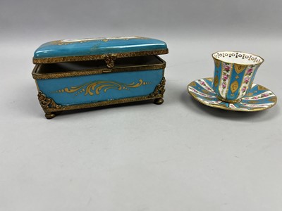 Lot 573 - A CONTINETAL CERAMIC LIDDED CASKET AND OTHER CERAMICS