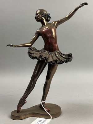 Lot 591 - A FIGURE OF A BALLERINA AND SEVEN OTHER FIGURES OF FEMALES