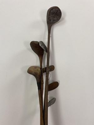 Lot 450 - A LOT OF SEVEN VINTAGE GOLF CLUBS