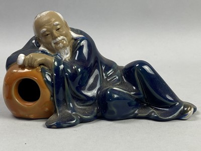 Lot 598 - A 20TH CENTURY FIGURE OF CHINESE GENTLEMAN AND OTHER ASIAN CERAMICS