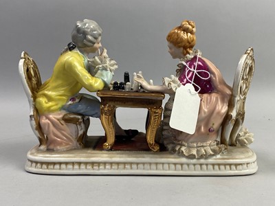 Lot 601 - A CONTINETAL FIGURE GROUP AND OTHER FIGURES