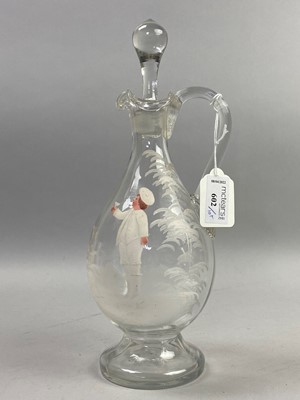 Lot 602 - A PAIR OF GLASS DECANTERS, TWO OTHER DECANTERS AND TWO JUGS