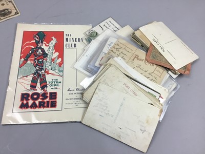 Lot 126 - A COLLECTION OF POSTCARDS, BANKNOTES AND PAPER EPHEMERA