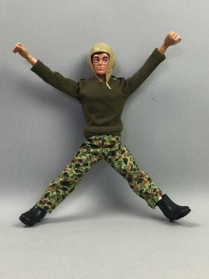 Lot 45 - AN ACTION MAN IN MILITARY OUTFIT AND OTHER ITEMS