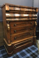 Lot 1042 - VICTORIAN MAHOGANY COLUMN CHEST the indented...