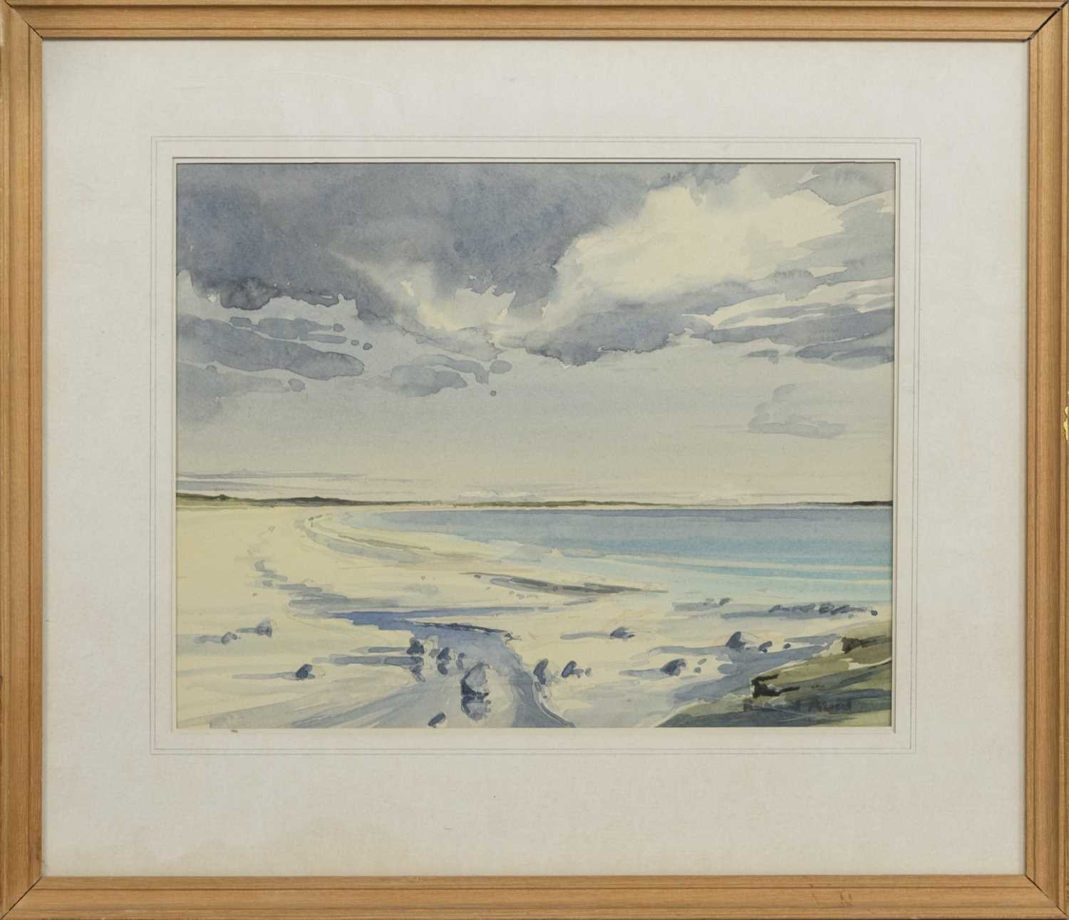 Lot 27 - EAST COAST, TIREE, A WATERCOLOUR BY RICHARD ALRED