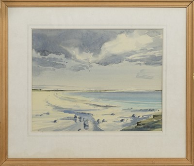 Lot 145 - EAST COAST, TIREE, A WATERCOLOUR BY RICHARD ALRED