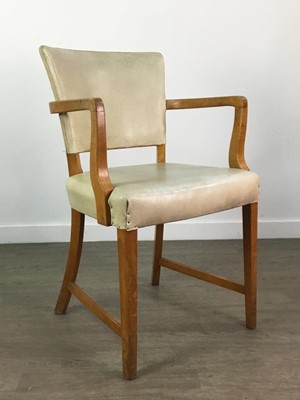 Lot 262 - A PAIR OF OPEN ELBOW CHAIRS
