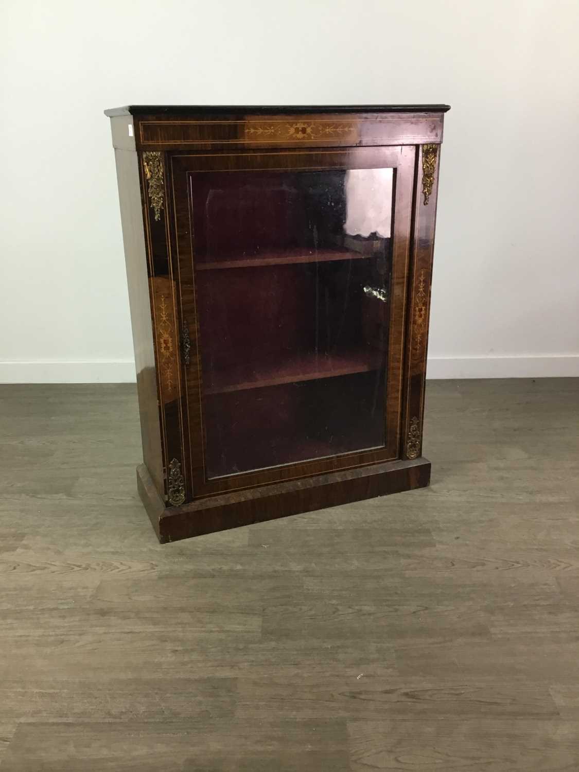 Lot 810 - A VICTORIAN WALNUT AND MARQUETRY PIER CABINET