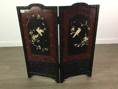 Lot 132 - A EARLY 20TH CENTURY CHINESE TWO FOLD SCREEN