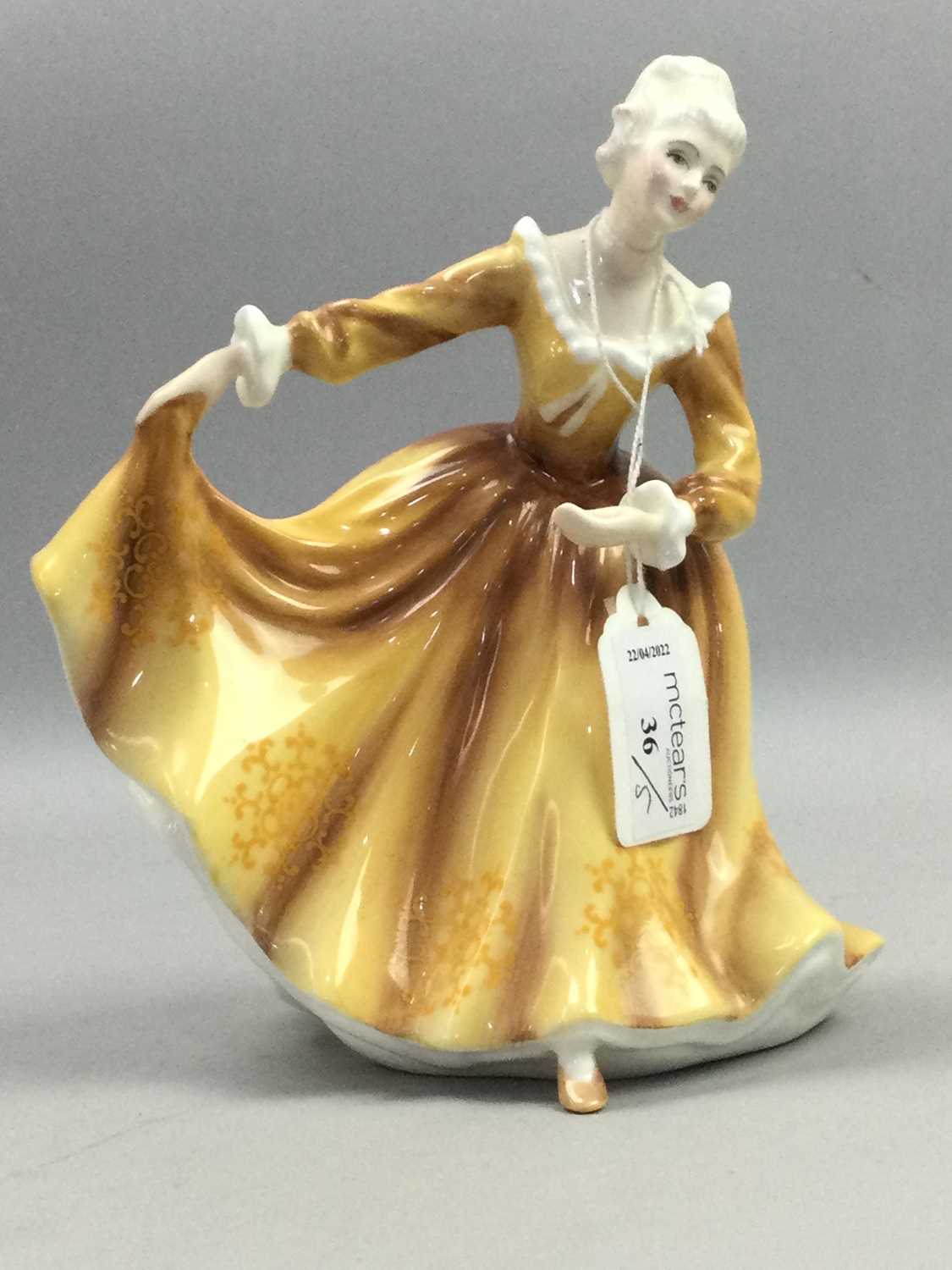 Lot 36 - A LOT OF FOUR ROYAL DOULTON FIGURES AND ANOTHER FIGURE