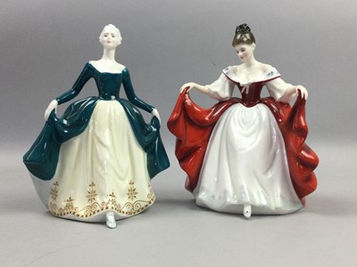 Lot 36 - A LOT OF FOUR ROYAL DOULTON FIGURES AND ANOTHER FIGURE