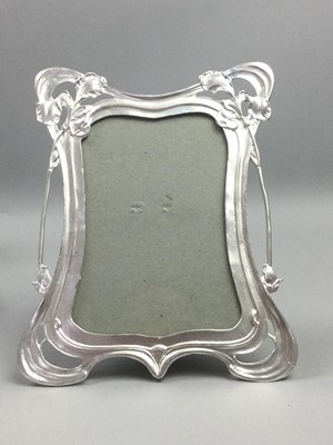 Lot 215 - A VICTORIAN GLASS VASE, A PICTURE FRAME AND OTHER ITEMS