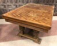 Lot 1059 - OAK DRAW LEAF EXTENDING DINING TABLE OF 17TH...