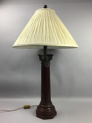 Lot 712a - A REPRODUCTION CORINTHIAN COLUMN TABLE LAMP