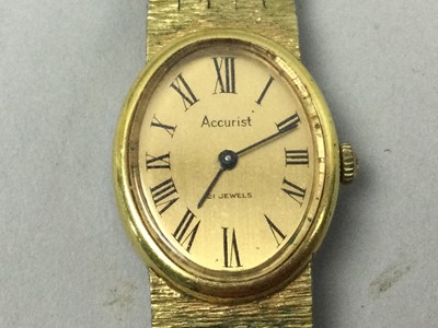 Lot 235 - A LADY'S NINE CARAT GOLD BRACELET WATCH AND OTHER WATCHES