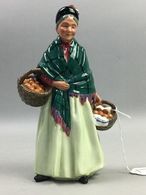 Lot 241 - A ROYAL DOULTON FIGURE OF THE ORANGE LADY, A SERIES WARE POT AND A POTTERY VASE