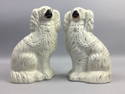 Lot 244 - A PAIR OF VICTORIAN WALLY DOGS AND ANOTHER PAIR