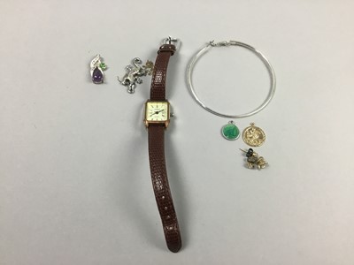 Lot 283 - A LADY'S CITRON WRIST WATCH AND COSTUME JEWELLERY