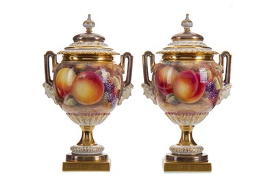 Lot A PAIR OF DOUBLE HANDLED VASES
