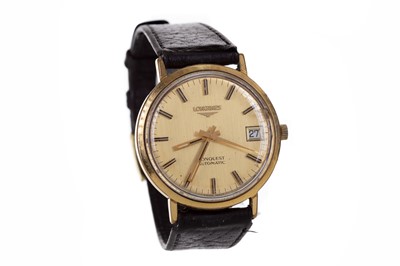 Lot 820 - A GENTLEMAN'S LONGINES CONQUEST GOLD PLATED AUTOMATIC WRISTWATCH