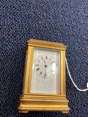 Lot 673 - A MINIATURE CARRIAGE CLOCK BY P. ORR & SONS OF MADRAS