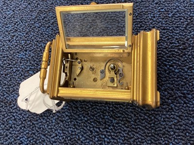 Lot 673 - A MINIATURE CARRIAGE CLOCK BY P. ORR & SONS OF MADRAS