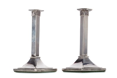 Lot 86 - A PAIR OF GEORGE VI SILVER TAPERSTICKS