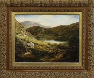 Lot 263 - CHILDREN IN THE HIGHLANDS, AN OIL BY CHRISTINA ALLAN