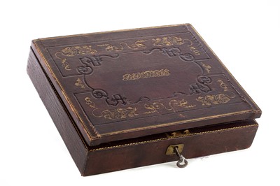 Lot 677 - AN ATTRACTIVE 19TH CENTURY FRENCH TOOLED MOROCCO WRITING BOX