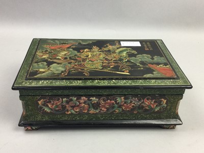 Lot 179 - AN ART & CRAFTS STYLE GLOVE BOX AND THREE OTHERS