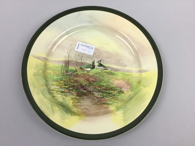 Lot 175 - A ROYAL DOULTON 'TITANIAN' WARE PLATE AND OTHER CERAMICS