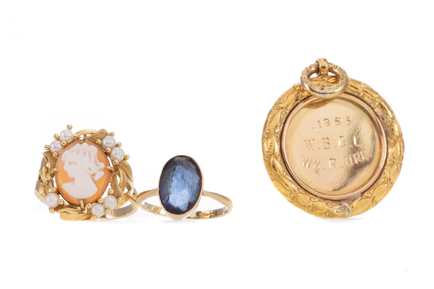 Lot 1259 - TWO RINGS AND A MEDAL