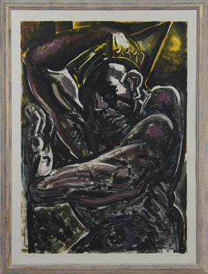 Lot 143 - DUNCE, A MONOPRINT BY PETER HOWSON
