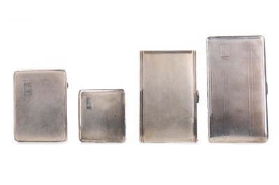 Lot 127 - A GROUP OF FOUR SILVER CIGARETTE CASES