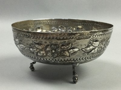 Lot 401 - A CONTINENTAL SILVER SUGAR BOWL AND A BISCUIT BARREL