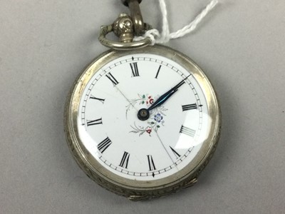 Lot 352 - A CONTINENTAL SILVER CASED FOB WATCH AND OTHER OBJECTS