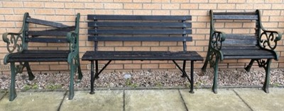 Lot 150A - A GARDEN BENCH AND CHAIR SET