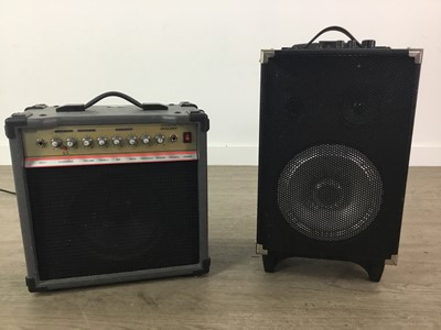 Lot 515 - A LOT OF THREE SPEAKERS AND A MIXER