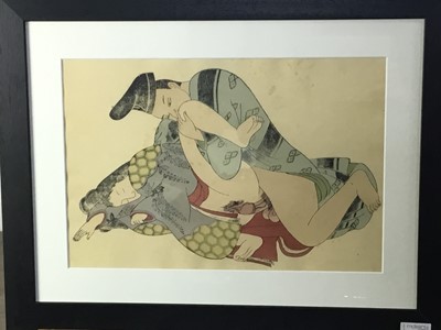 Lot 1083 - A LATE 19TH/EARLY 20TH CENTURY JAPANESE EROTIC PRINT