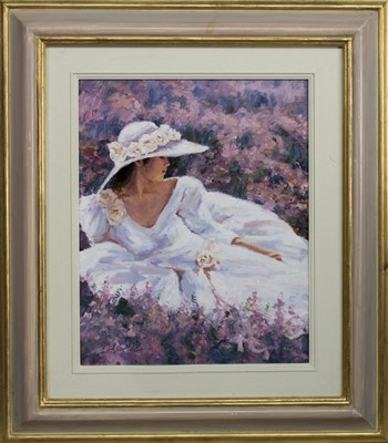 Lot 74 - AMONGST THE BLOOMS, AN OIL BY PAUL MILNER