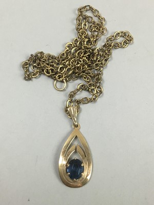 Lot 436 - A NINE CARAT GOLD PENDANT AND OTHER COSTUME JEWELLERY