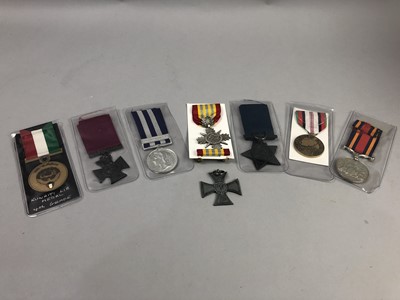 Lot 545 - A REPRODUCTION VICTORIA CROSS AND OTHER MEDALS