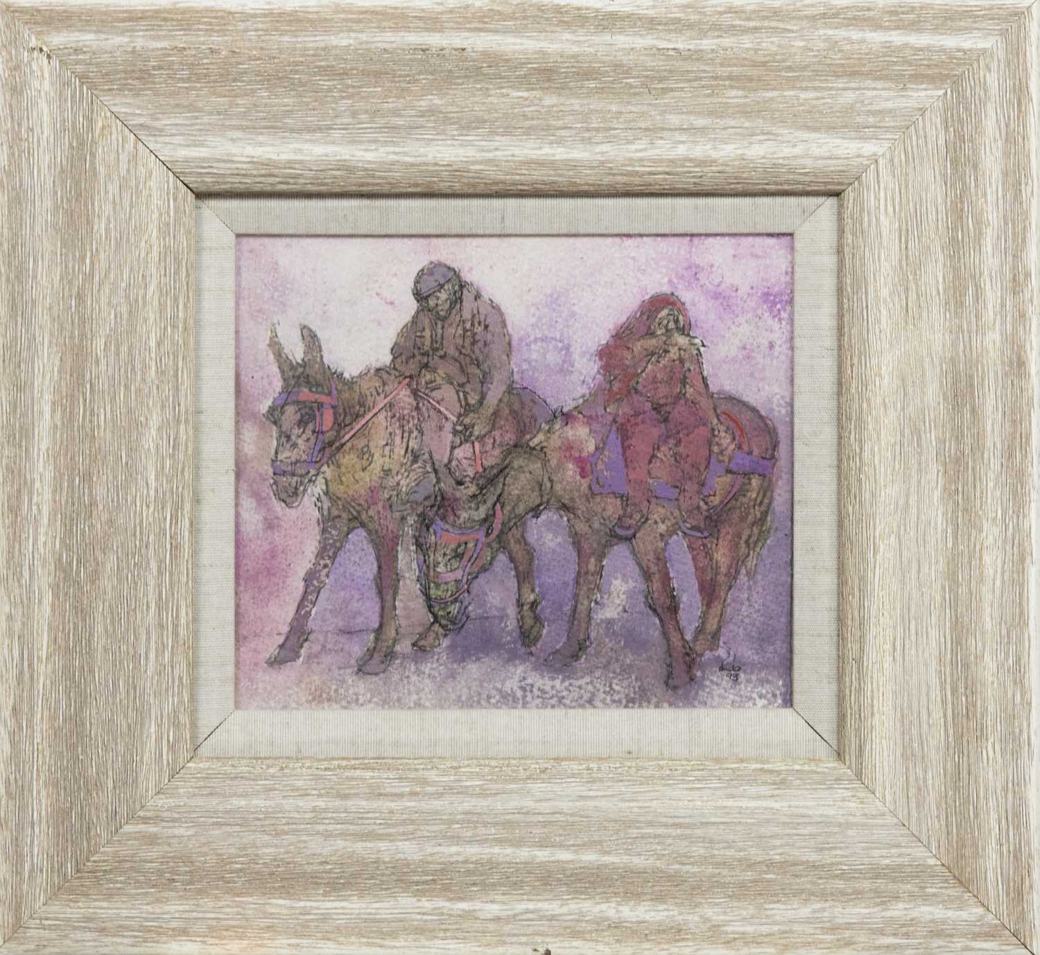 Lot 31 - MULES OF ARMACAO, A MIXED MEDIA BY ANDA PATERSON